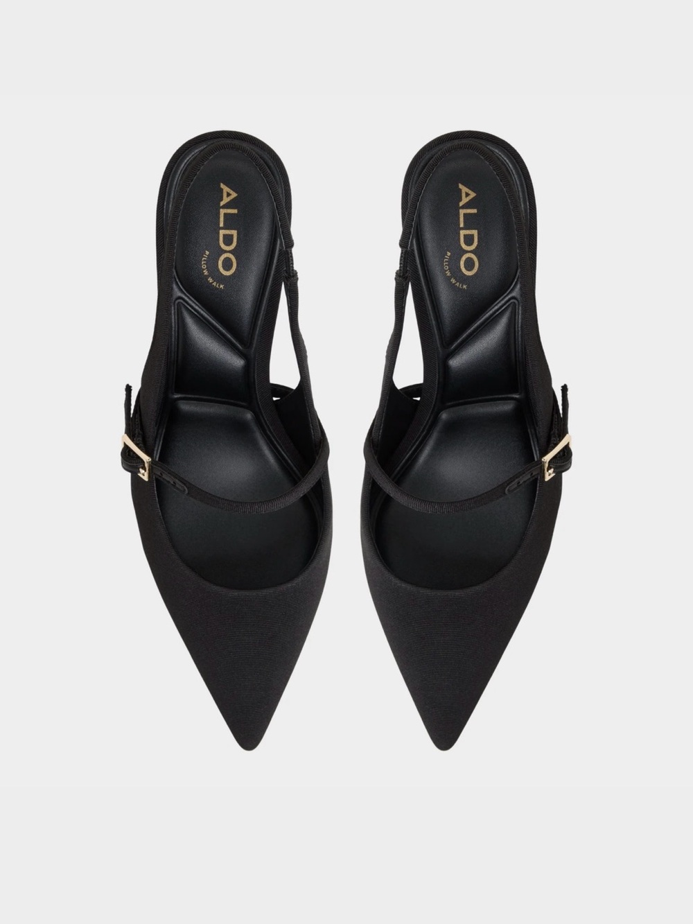 ALDO Vestian Black Slingback Heels Pointed Toe Block Heel Pumps